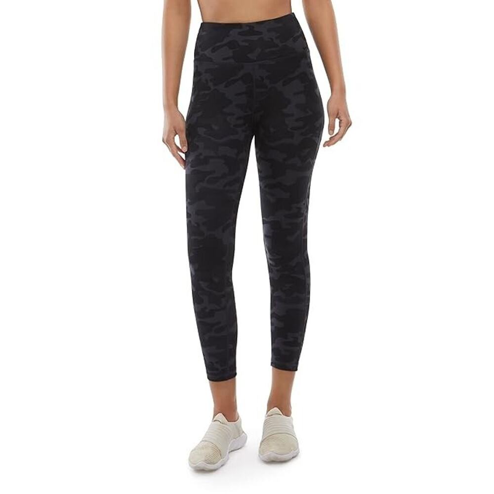 SPANX Women's Gray Black Camo Print Look At Me Now Seamless Leggings Size Large